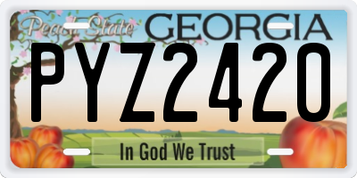 GA license plate PYZ2420