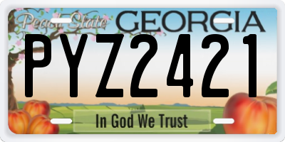 GA license plate PYZ2421
