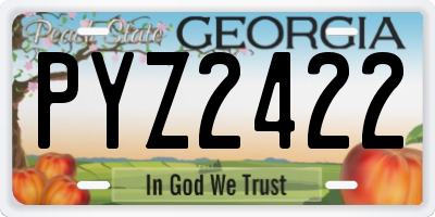 GA license plate PYZ2422
