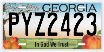 GA license plate PYZ2423