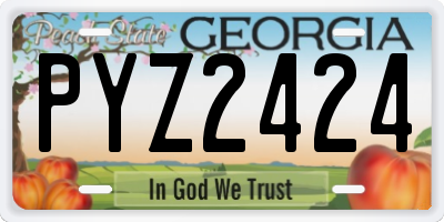 GA license plate PYZ2424