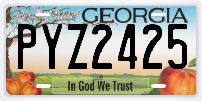 GA license plate PYZ2425