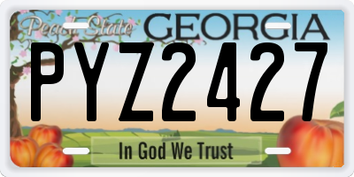 GA license plate PYZ2427