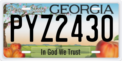GA license plate PYZ2430