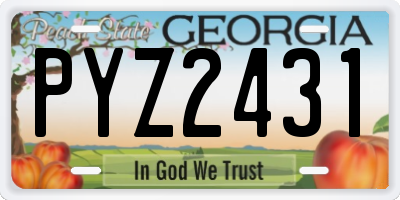 GA license plate PYZ2431