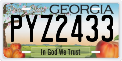 GA license plate PYZ2433