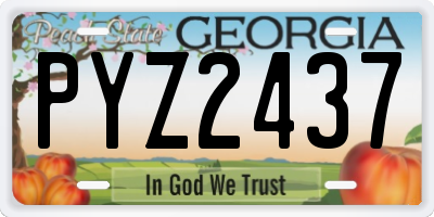 GA license plate PYZ2437