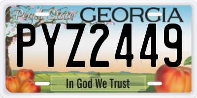 GA license plate PYZ2449