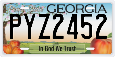 GA license plate PYZ2452