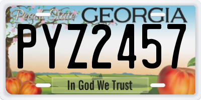 GA license plate PYZ2457