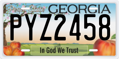 GA license plate PYZ2458