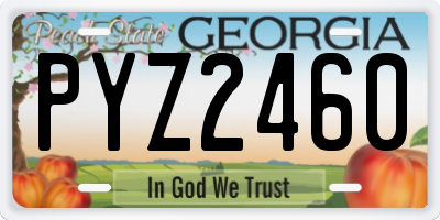 GA license plate PYZ2460