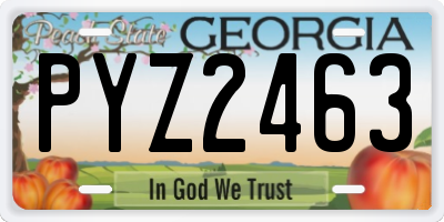 GA license plate PYZ2463