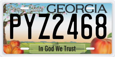 GA license plate PYZ2468