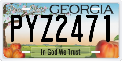 GA license plate PYZ2471