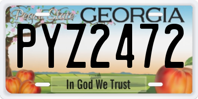 GA license plate PYZ2472