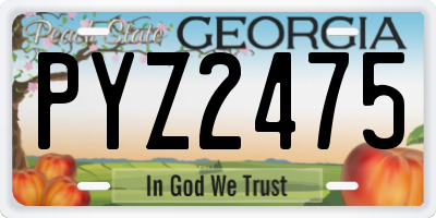 GA license plate PYZ2475
