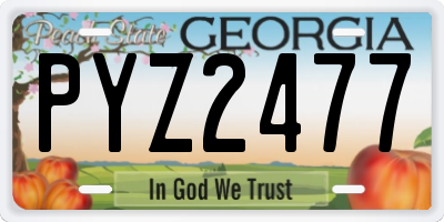 GA license plate PYZ2477