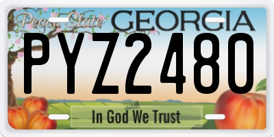 GA license plate PYZ2480