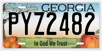 GA license plate PYZ2482