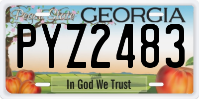 GA license plate PYZ2483
