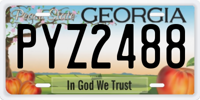GA license plate PYZ2488