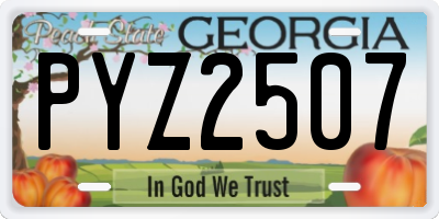 GA license plate PYZ2507