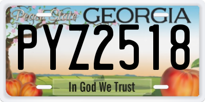 GA license plate PYZ2518