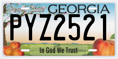 GA license plate PYZ2521