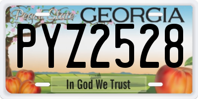 GA license plate PYZ2528