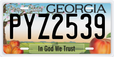 GA license plate PYZ2539