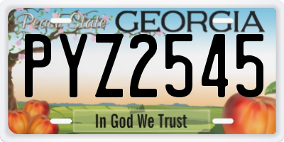 GA license plate PYZ2545
