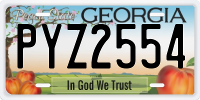 GA license plate PYZ2554
