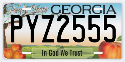 GA license plate PYZ2555