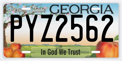 GA license plate PYZ2562
