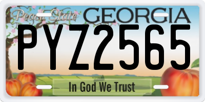 GA license plate PYZ2565