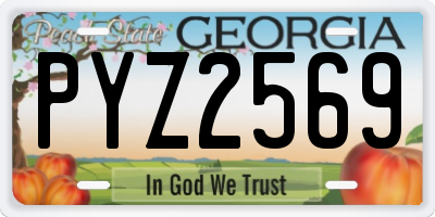 GA license plate PYZ2569