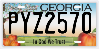 GA license plate PYZ2570
