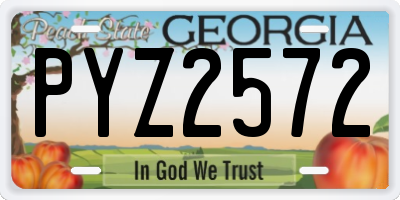 GA license plate PYZ2572