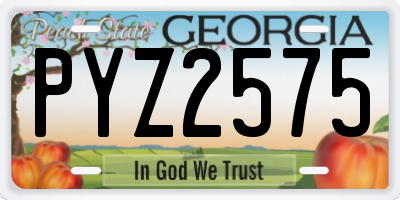 GA license plate PYZ2575