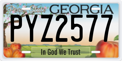 GA license plate PYZ2577