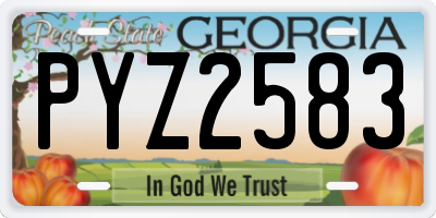 GA license plate PYZ2583