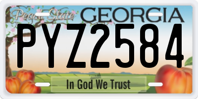 GA license plate PYZ2584