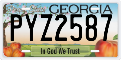 GA license plate PYZ2587