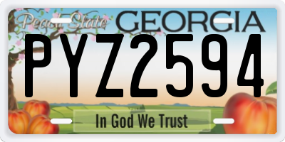GA license plate PYZ2594