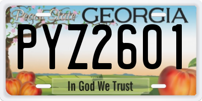 GA license plate PYZ2601