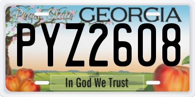 GA license plate PYZ2608