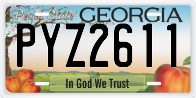 GA license plate PYZ2611