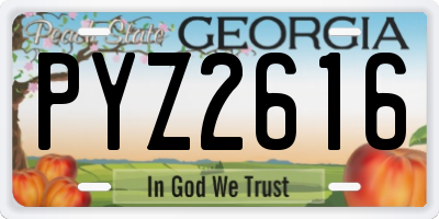 GA license plate PYZ2616