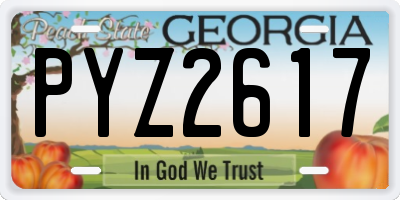 GA license plate PYZ2617
